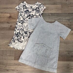 BUNDLE | (2) Girls Dresses SZ 7 | Cotton-On Kids + Denim Seersucker Gymboree
